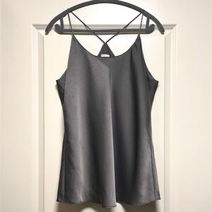 EUC The Limited Scandal Collection Lined Satin Camisole Tank Rare Steel Gray L